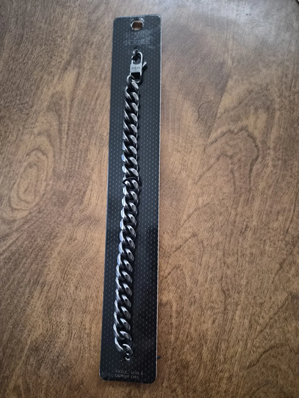Men's Black Chain Bracelet - Sleek Cuban Link